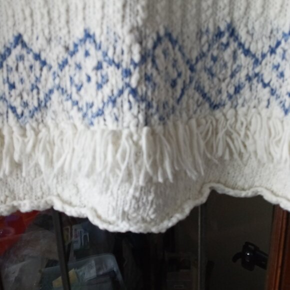 Joie Fringe Trim Boucle Crewneck Cotton Sweater sz S - Picture 5 of 9